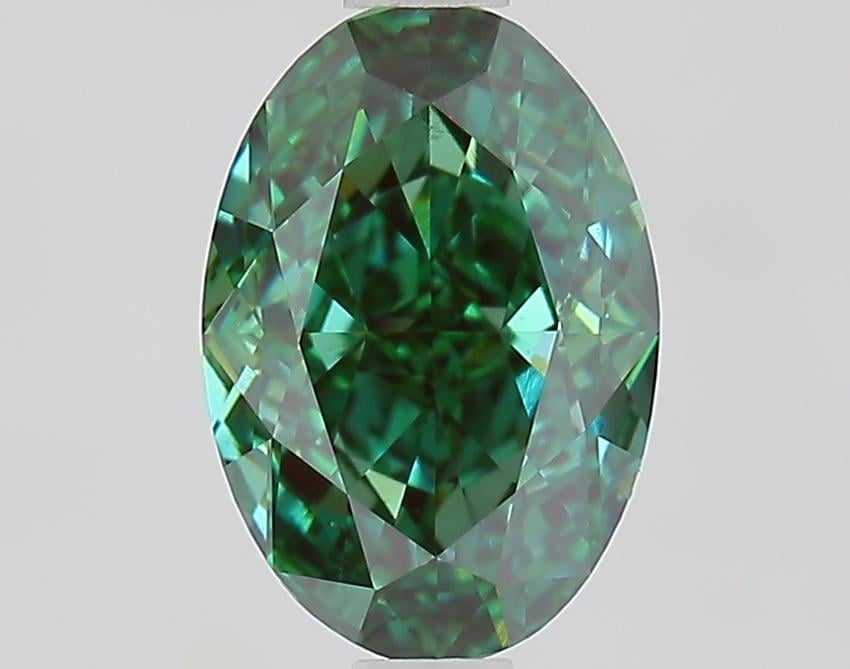 1.51 Ct. Fancy Vivid Green Oval Lab Grown Diamond