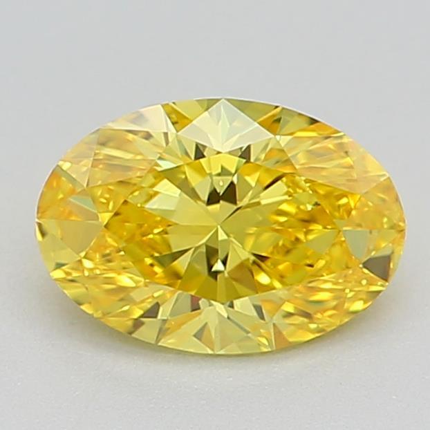 0.55 Ct. Fancy Vivid Yellow Oval Lab Grown Diamond