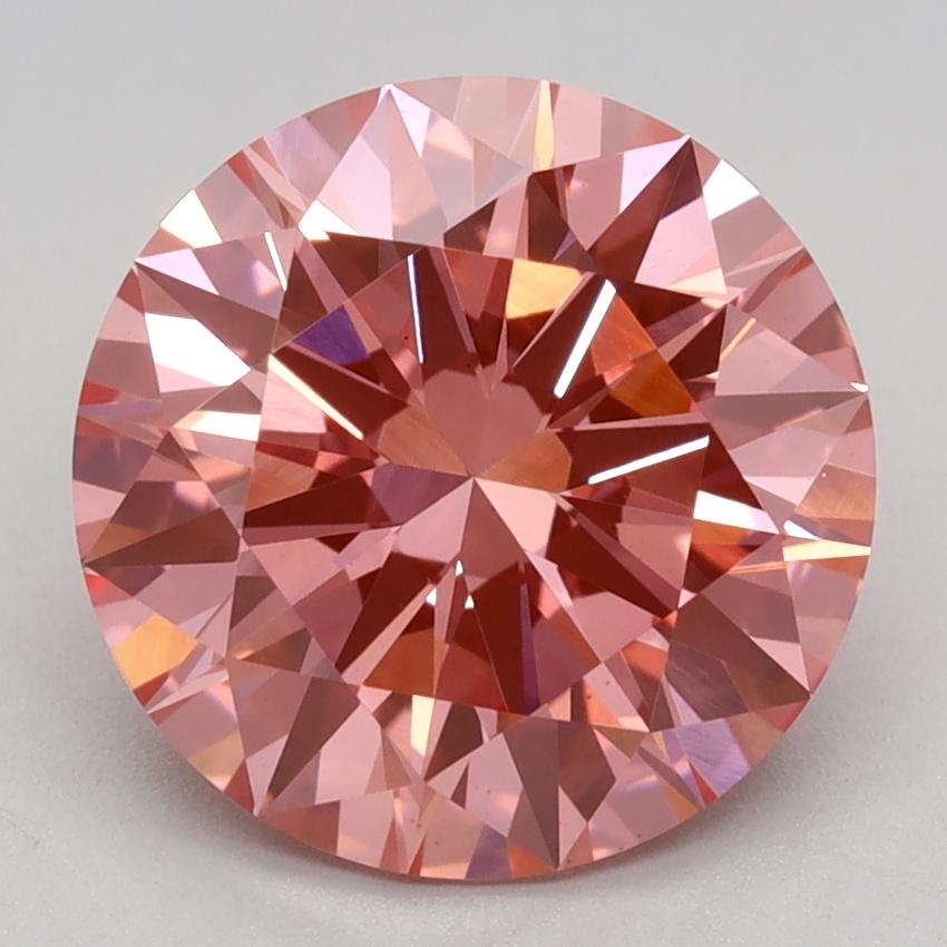 2.59 Ct. Fancy Vivid Pink Round Lab Grown Diamond