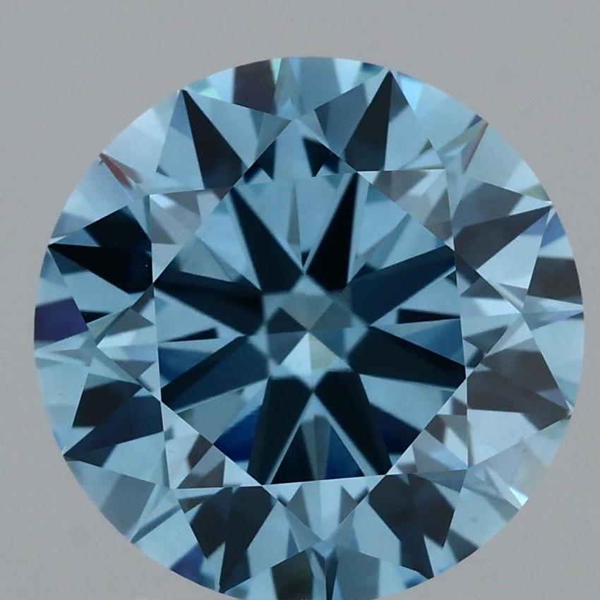 3.01 Ct. Fancy Vivid Blue Round Lab Grown Diamond