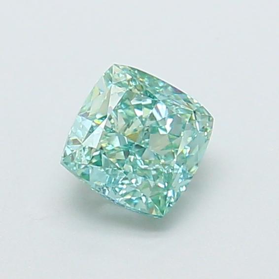 0.80 Ct. Fancy Vivid Green Cushion Lab Grown Diamond