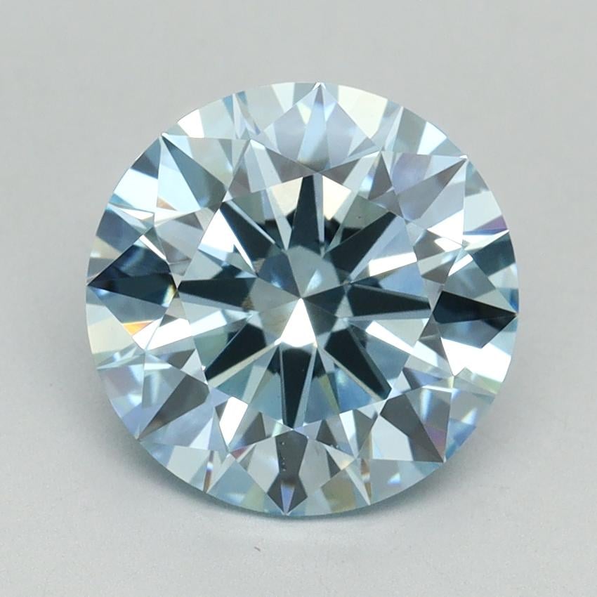 3.03 Ct. Fancy Vivid Blue Round Lab Grown Diamond