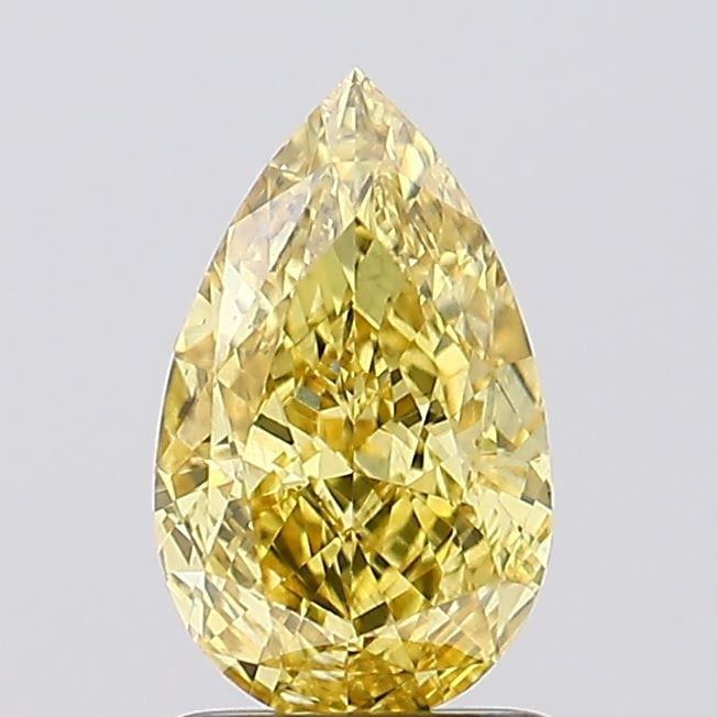 1.60 Ct. Fancy Vivid Yellow Pear Lab Grown Diamond