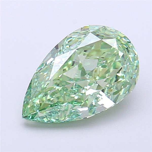 2.66 Ct. Fancy Vivid  Green Pear Lab Grown Diamond