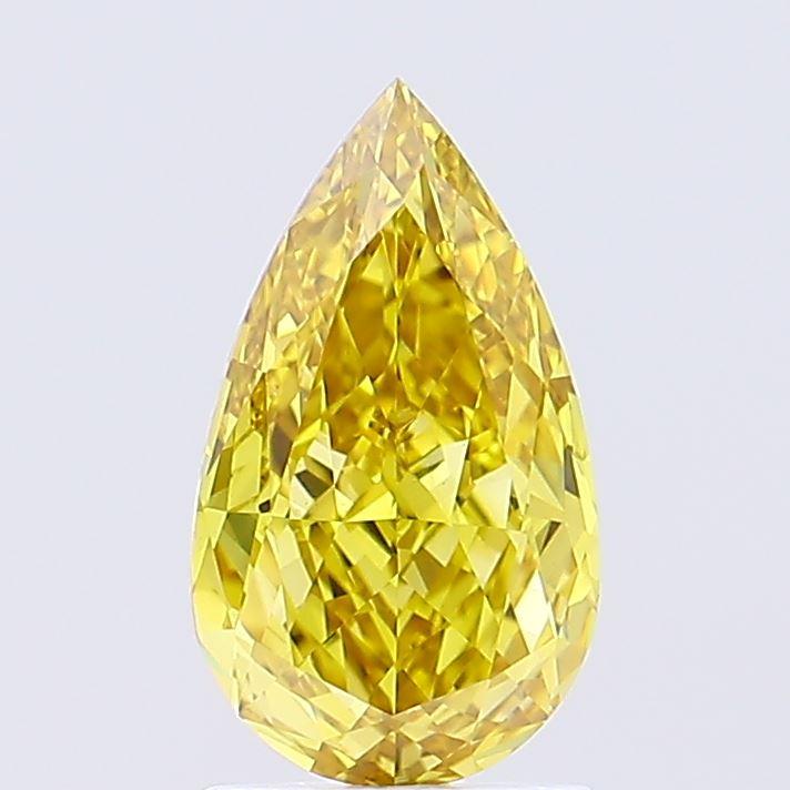 1.73 Ct. Fancy Vivid Yellow Pear Lab Grown Diamond