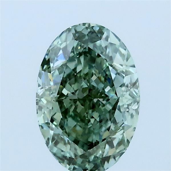 1.12 Ct. Fancy Vivid Green Oval Lab Grown Diamond
