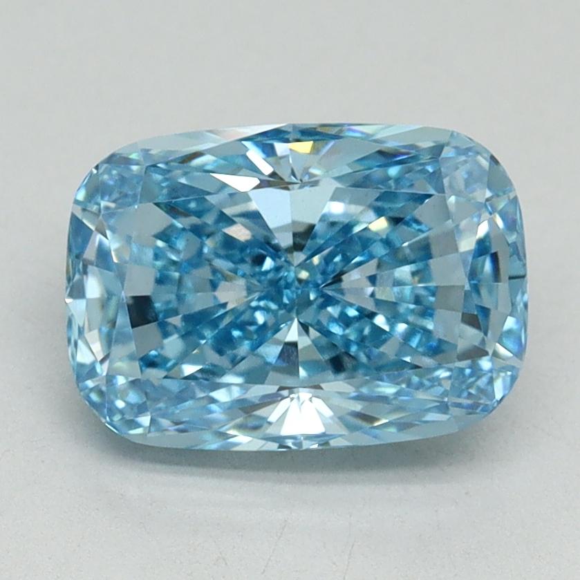 2.03 Ct. Fancy Vivid Blue Cushion Lab Grown Diamond