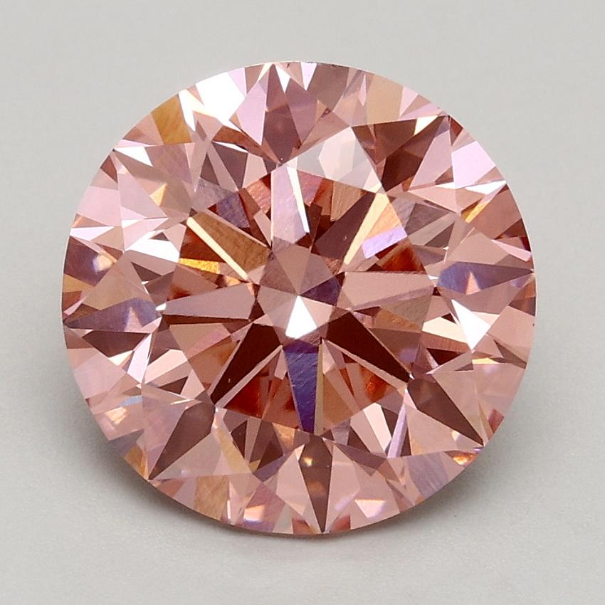2.70 Ct. Fancy Intense Pink Round Lab Grown Diamond