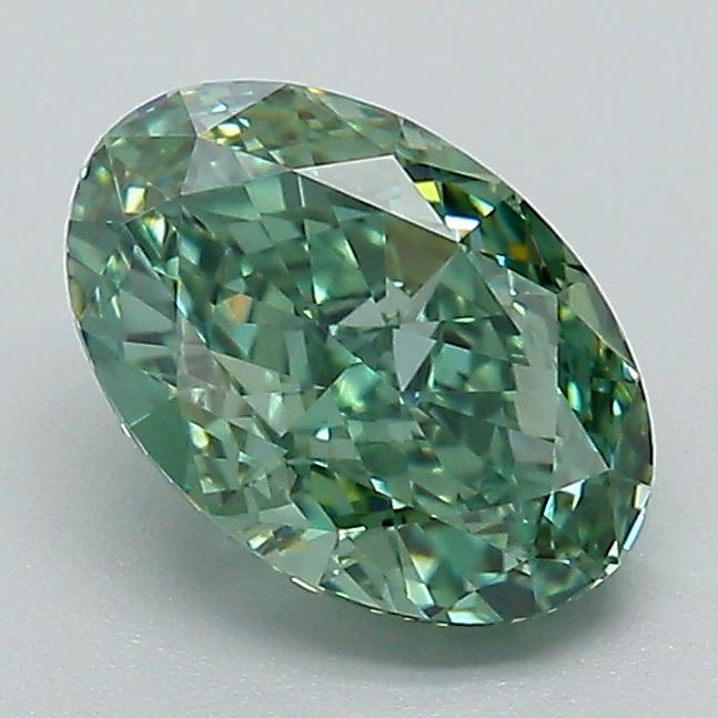 1.49 Ct. Fancy Vivid Green Oval Lab Grown Diamond
