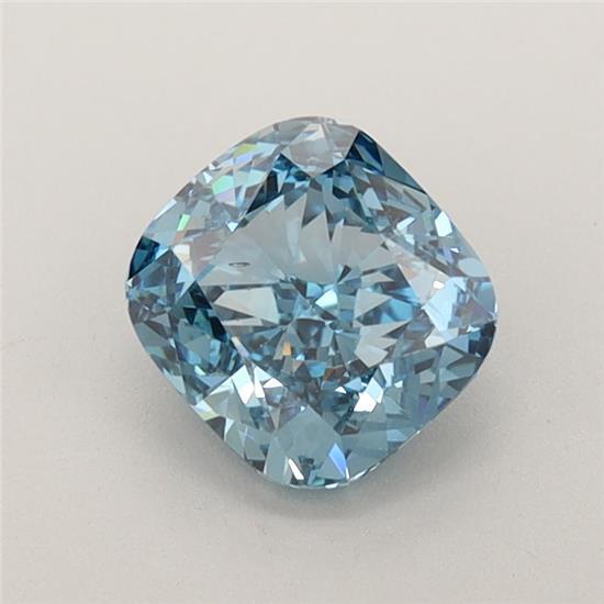 1.08 Ct. Fancy Vivid Blue Cushion Lab Grown Diamond