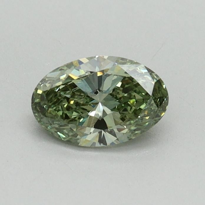 0.43 Ct. Fancy Vivid Green Oval Lab Grown Diamond