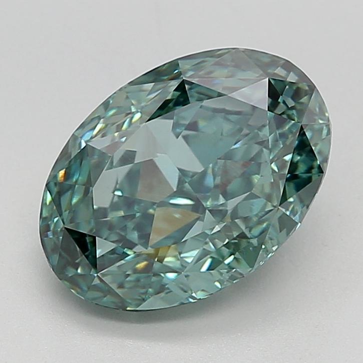 4.41 Ct. Fancy Vivid Green Oval Lab Grown Diamond