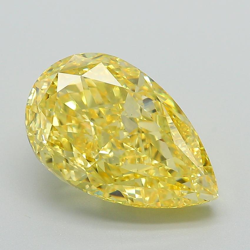 6.05 Ct. Fancy Vivid Yellow Pear Lab Grown Diamond