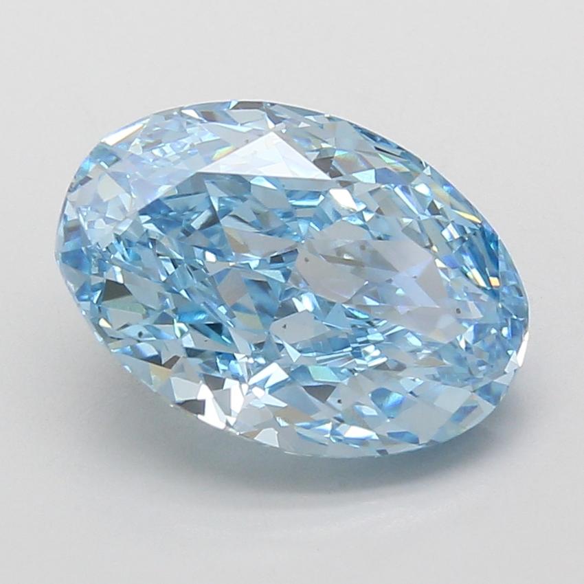 5.10 Ct. Fancy Vivid Blue Oval Lab Grown Diamond