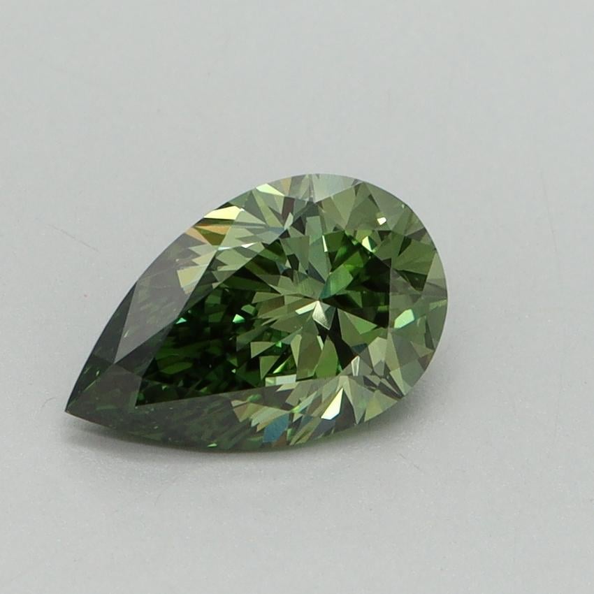1.06 Ct. Fancy Vivid Green Pear Lab Grown Diamond