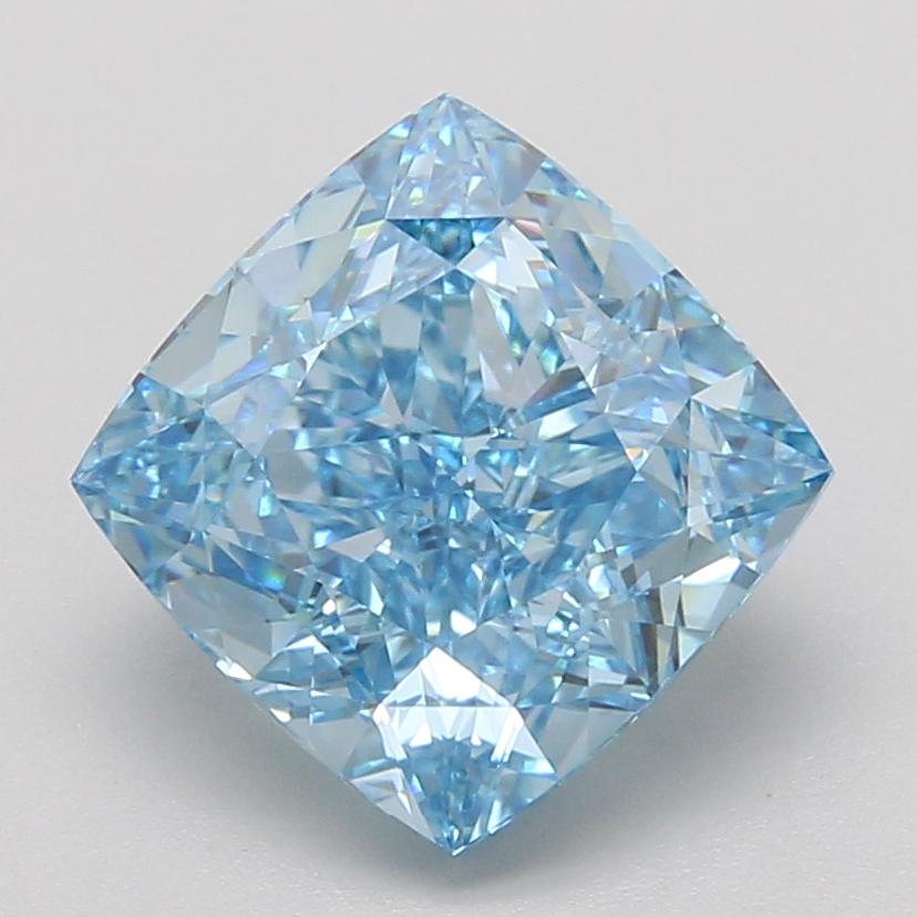 5.02 Ct. Fancy Vivid Blue Cushion Lab Grown Diamond
