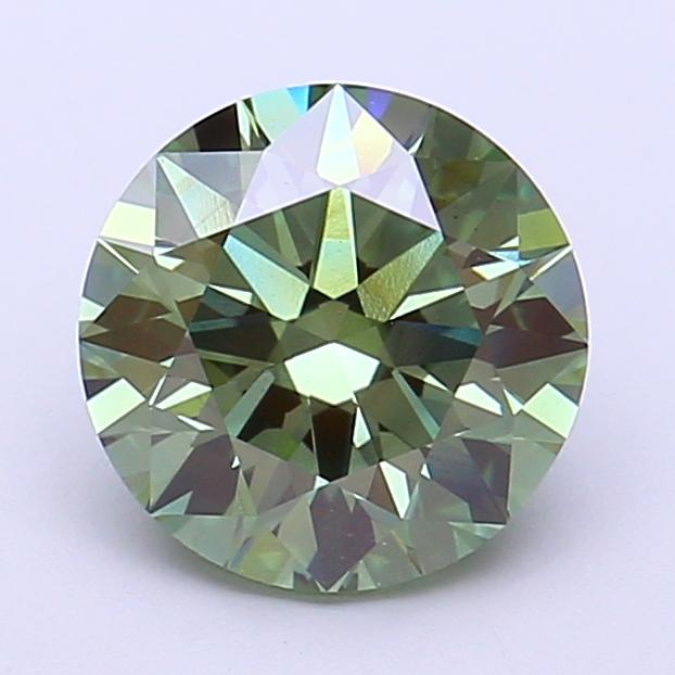 2.09 Ct. Fancy Vivid  Green Round Lab Grown Diamond