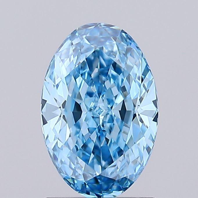 1.31 Ct. Fancy Vivid  Blue Oval Lab Grown Diamond