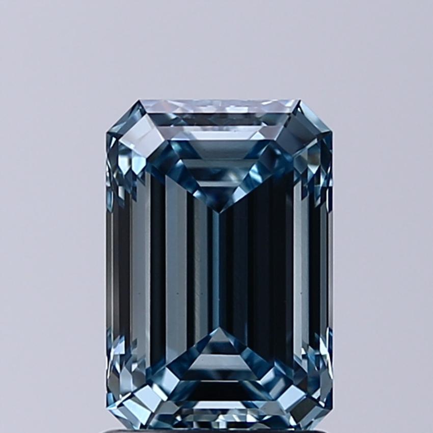 1.54 Ct. Fancy Intense Greenish Blue Emerald Lab Grown Diamond