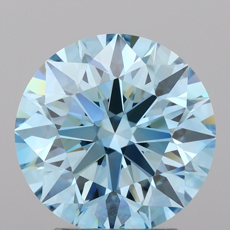 3.46 Ct. Fancy Vivid Blue Round Lab Grown Diamond