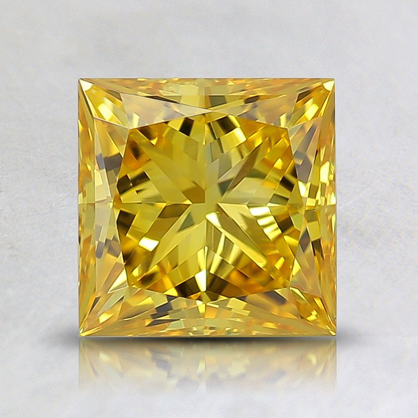 1.28 Ct. Fancy Vivid Orangy Yellow Princess Lab Grown Diamond