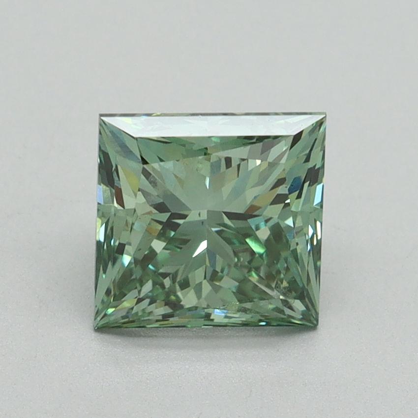 1.70 Ct. Fancy Vivid Green Princess Lab Grown Diamond