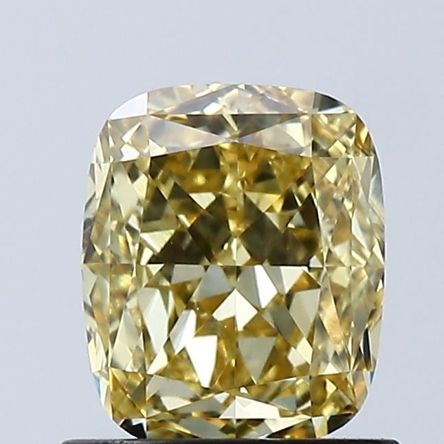 1.00 Ct. Fancy Vivid Yellow Cushion Lab Grown Diamond