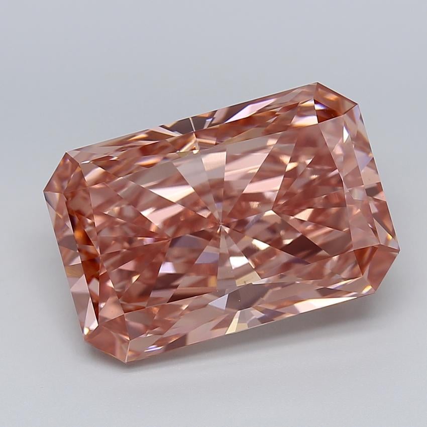13.04 Ct. Fancy Vivid  Pink Radiant Lab Grown Diamond