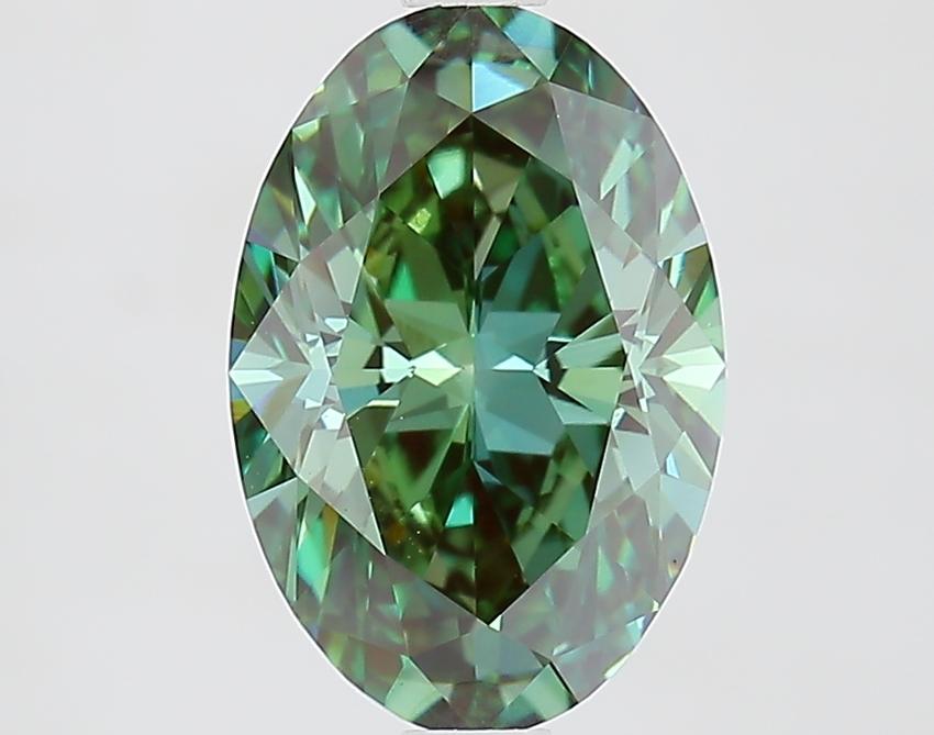 2.09 Ct. Fancy Vivid Green Oval Lab Grown Diamond