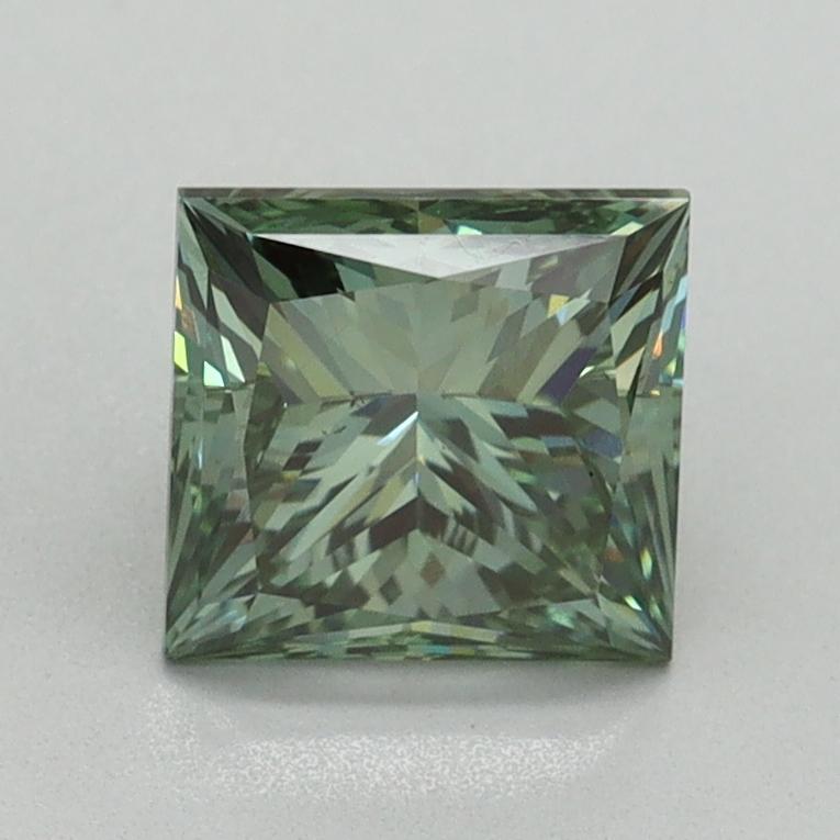 1.52 Ct. Fancy Vivid Green Princess Lab Grown Diamond