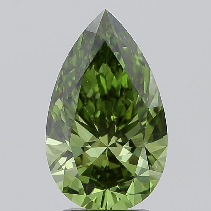 2.53 Ct. Fancy Vivid Green Pear Lab Grown Diamond