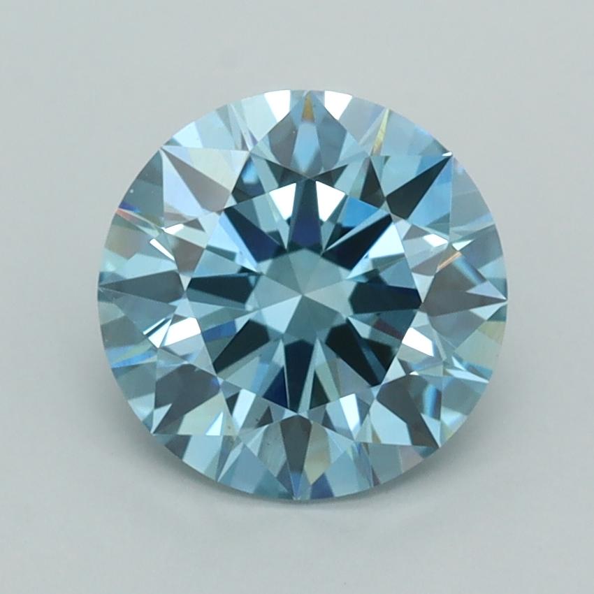 2.00 Ct. Fancy Intense Bluish Green Round Lab Grown Diamond