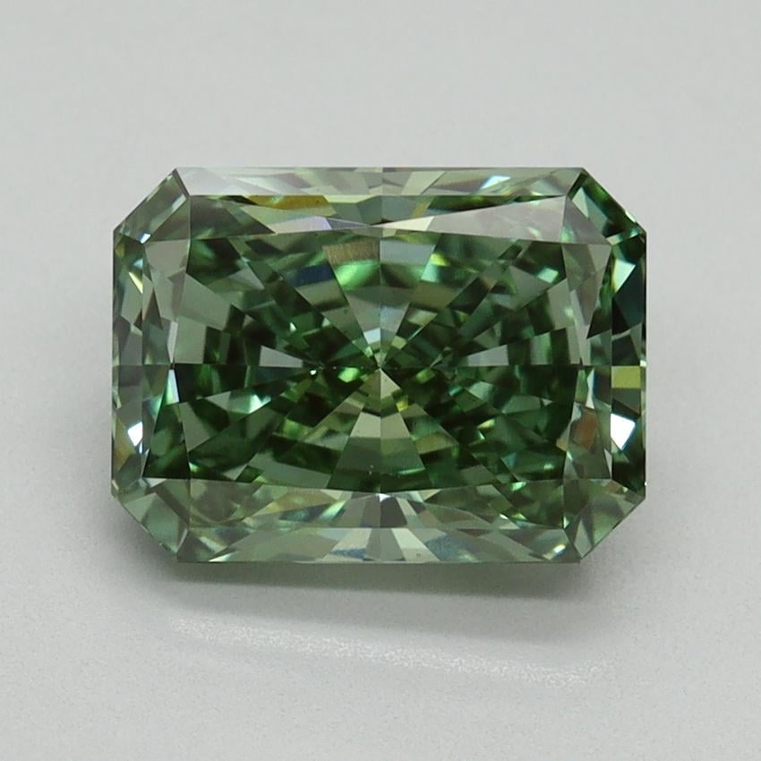 2.57 Ct. Fancy Vivid Green Radiant Lab Grown Diamond