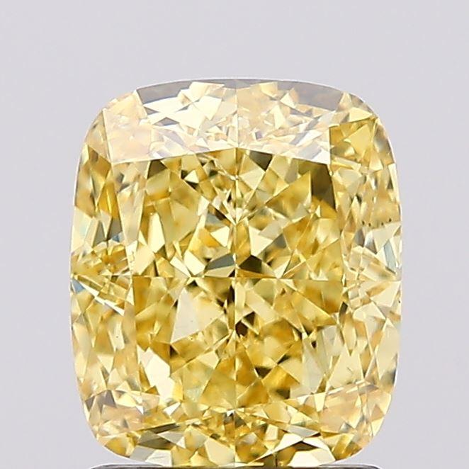 1.75 Ct. Fancy Vivid  Yellow Cushion Lab Grown Diamond