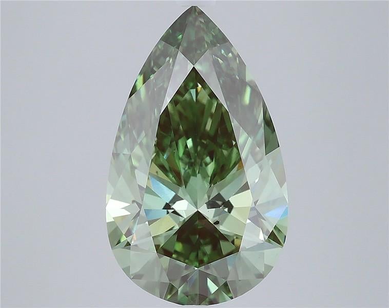 5.01 Ct. Fancy Vivid  Green Pear Lab Grown Diamond