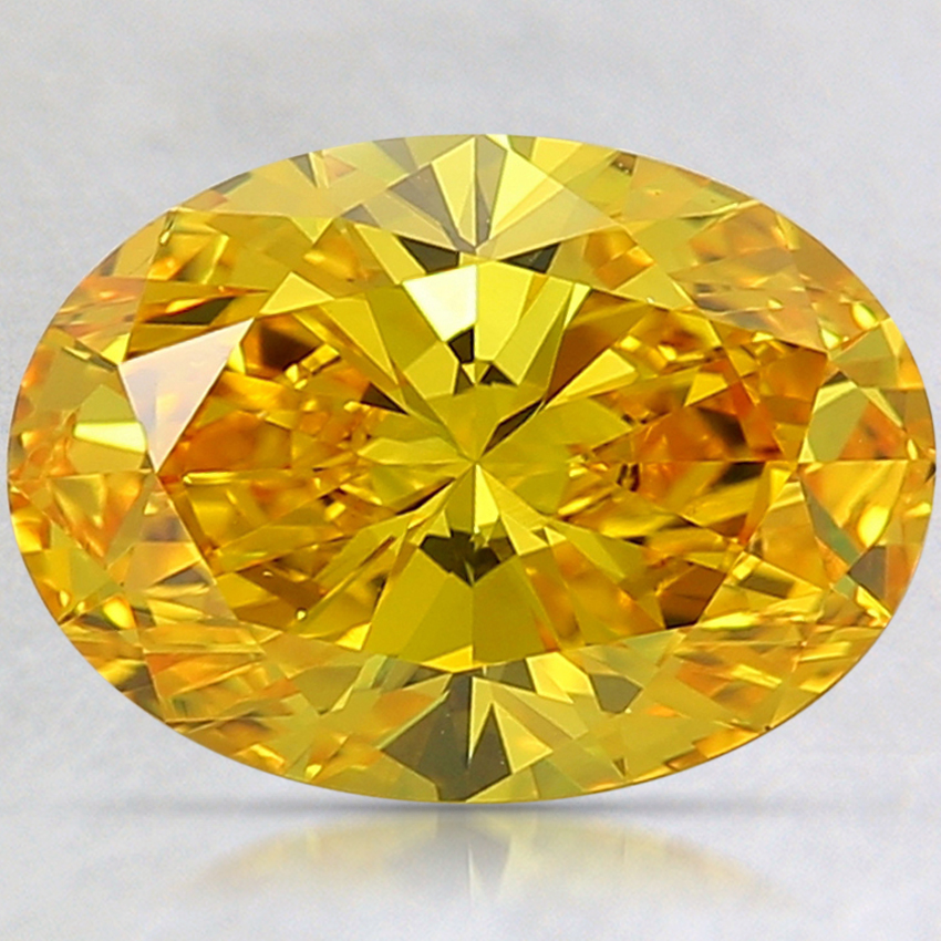 2.48 Ct. Fancy Vivid Orangy Yellow Oval Lab Created Diamond