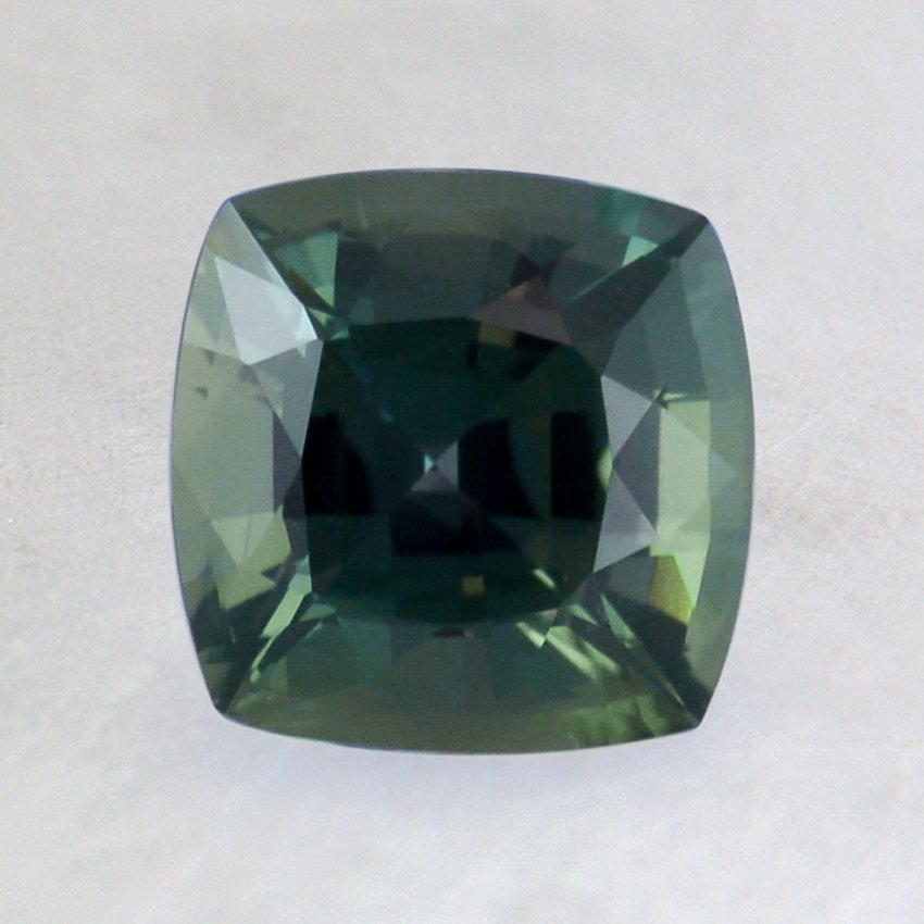 6.5mm Unheated Green Cushion Sapphire