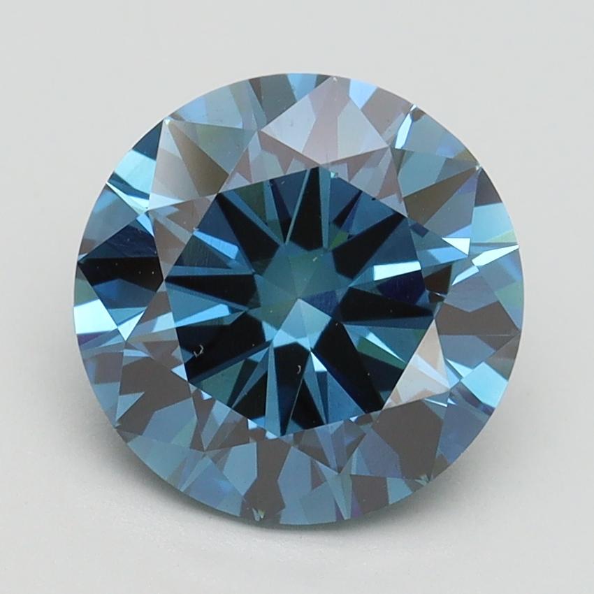 2.58 Ct. Fancy Vivid Blue Round Lab Grown Diamond