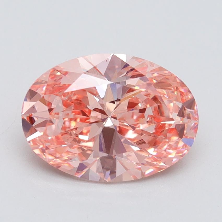 2.14 Ct. Fancy Intense Pink Oval Lab Grown Diamond