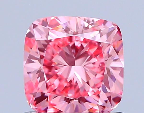 0.92 Ct. Fancy Vivid Pink Cushion Lab Grown Diamond