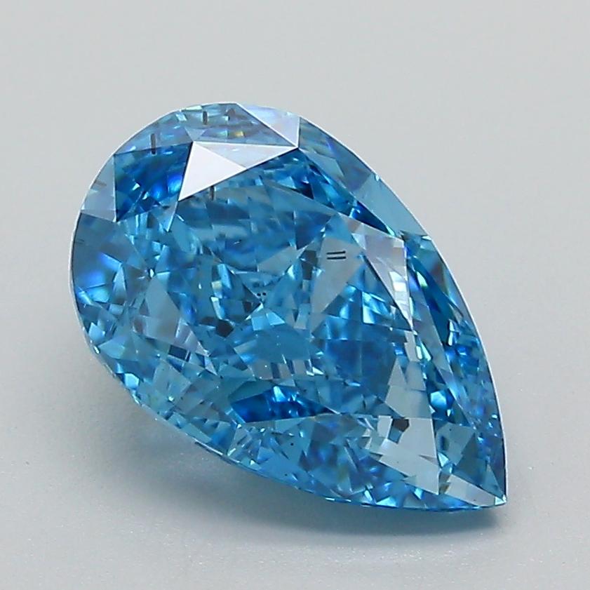 2.53 Ct. Fancy Vivid Blue Pear Lab Grown Diamond
