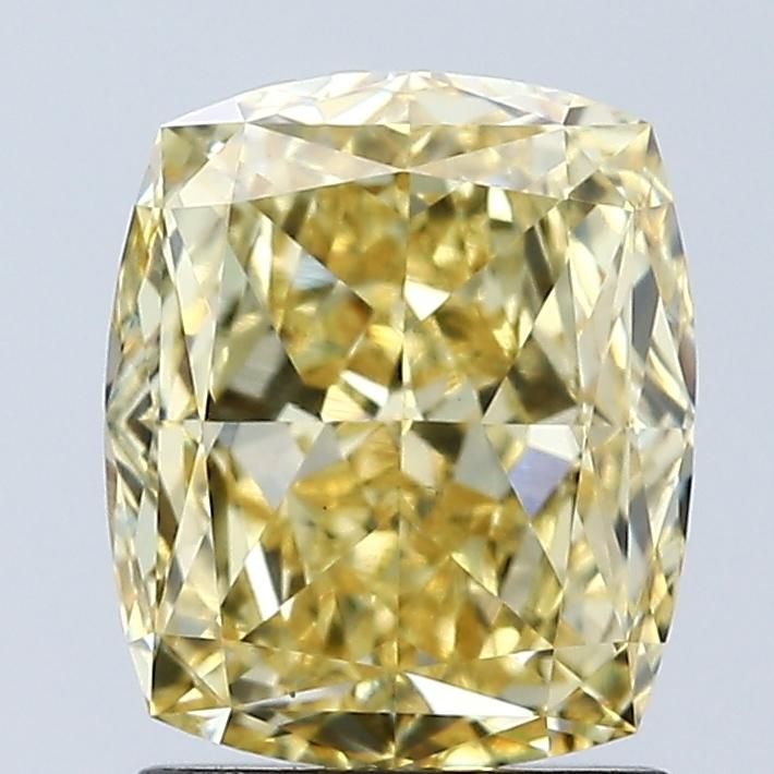 2.05 Ct. Fancy Intense Yellow Cushion Lab Grown Diamond