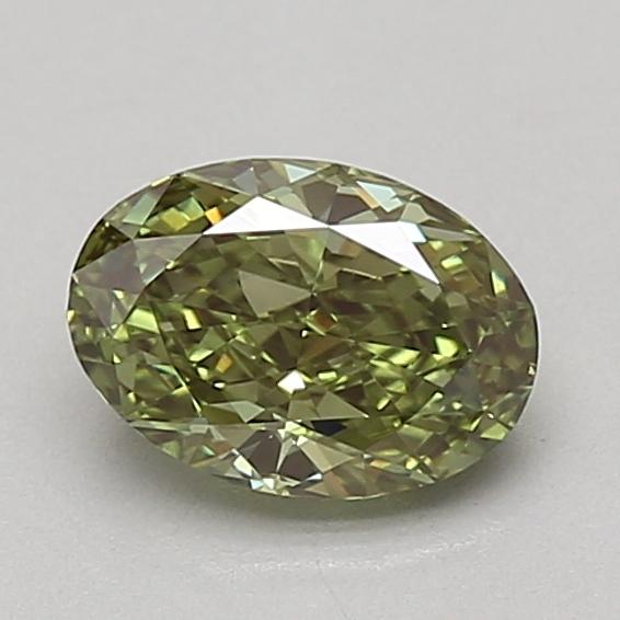 1.04 Ct. Fancy Vivid Green Oval Lab Grown Diamond