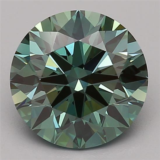 2.30 Ct. Fancy Vivid Green Round Lab Grown Diamond