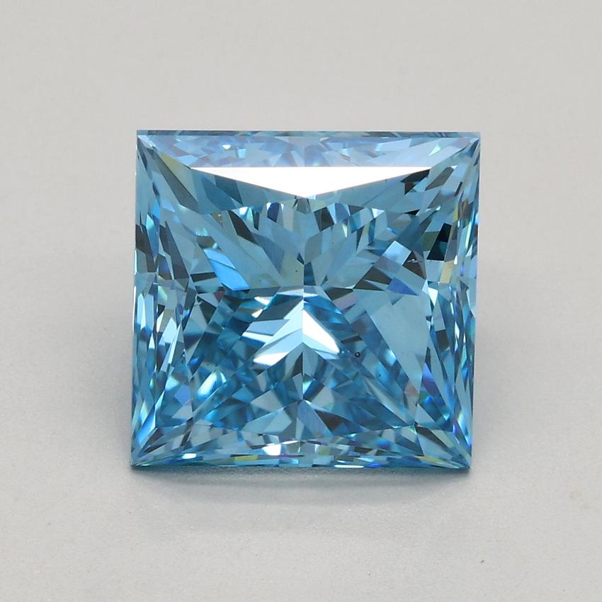 3.01 Ct. Fancy Vivid Blue Princess Lab Grown Diamond