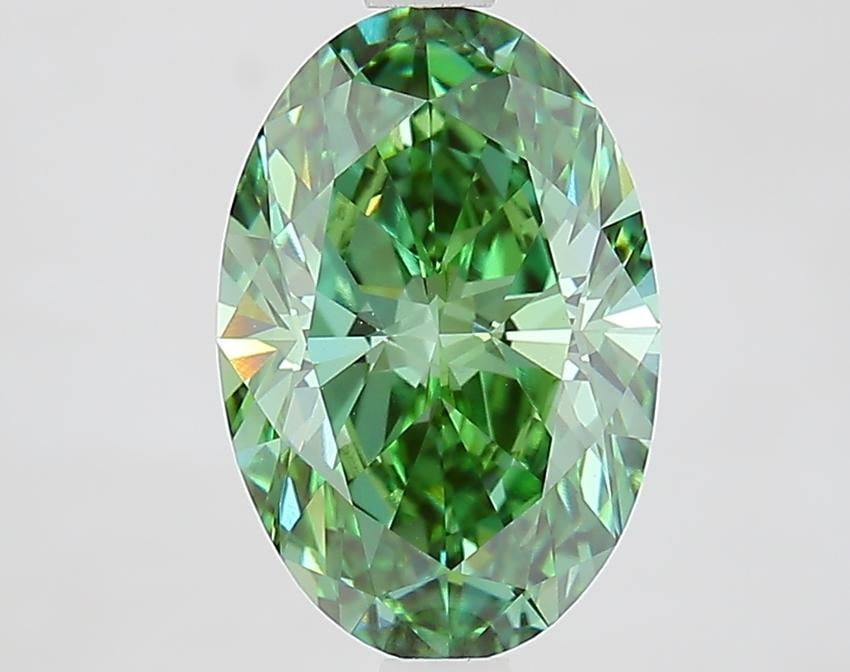 2.50 Ct. Fancy Vivid Green Oval Lab Grown Diamond