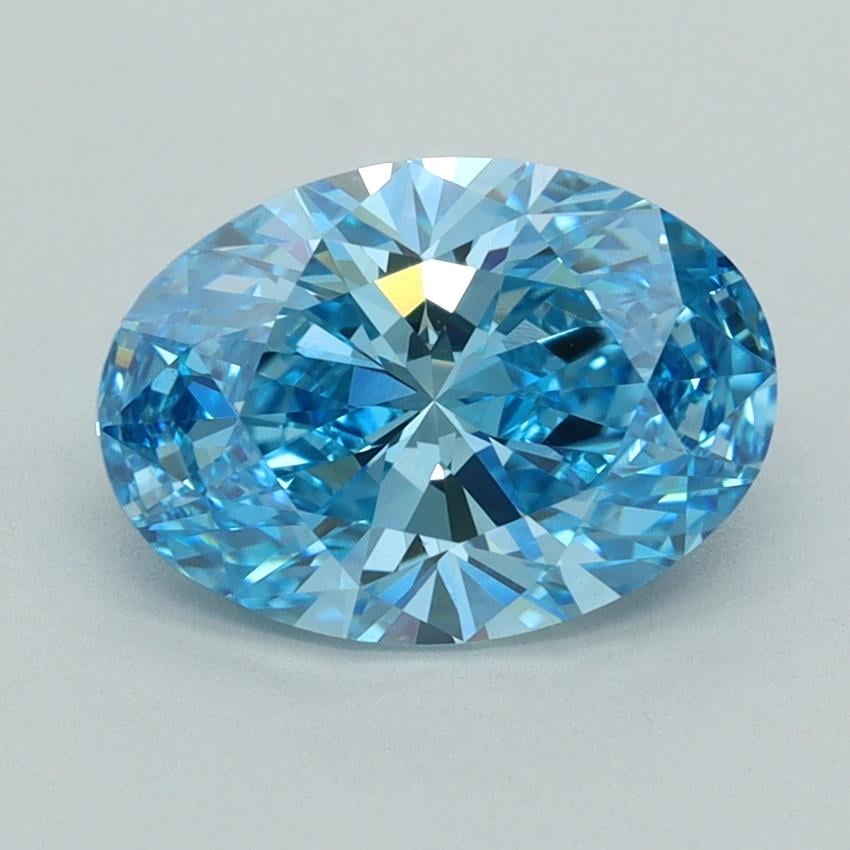 2.50 Ct. Fancy Vivid  Blue Oval Lab Grown Diamond