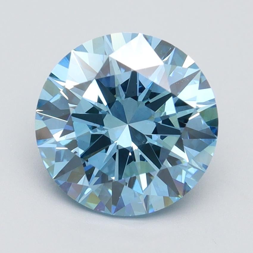2.51 Ct. Fancy Vivid Blue Round Lab Grown Diamond