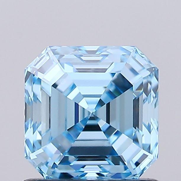 1.01 Ct. Fancy Vivid Blue Asscher Lab Grown Diamond