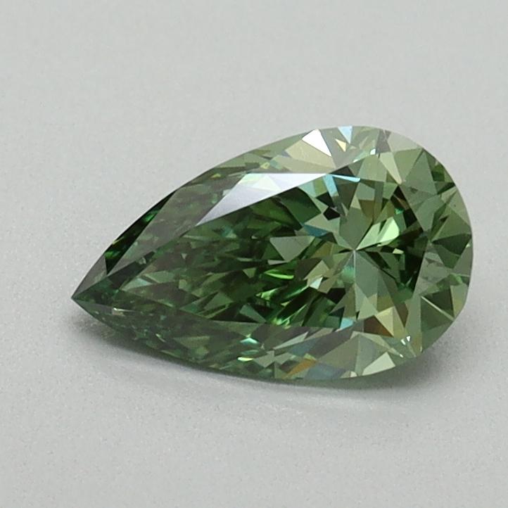 0.64 Ct. Fancy Vivid Green Pear Lab Grown Diamond
